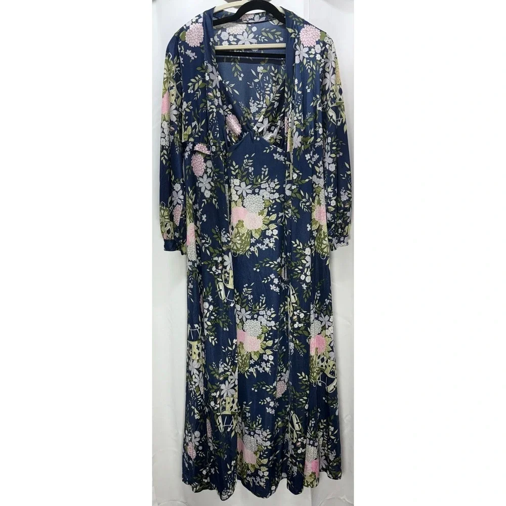 CD60 Vintage Gilead Nightgown & Robe Set Sz Medium